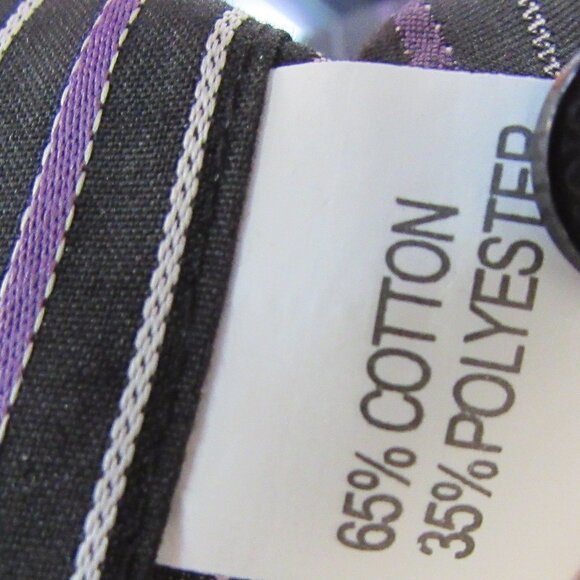 Giorgio Armani Shirt Large 16 32 33 Purple/Black Mens Striped, cotton blend - Picture 6 of 8